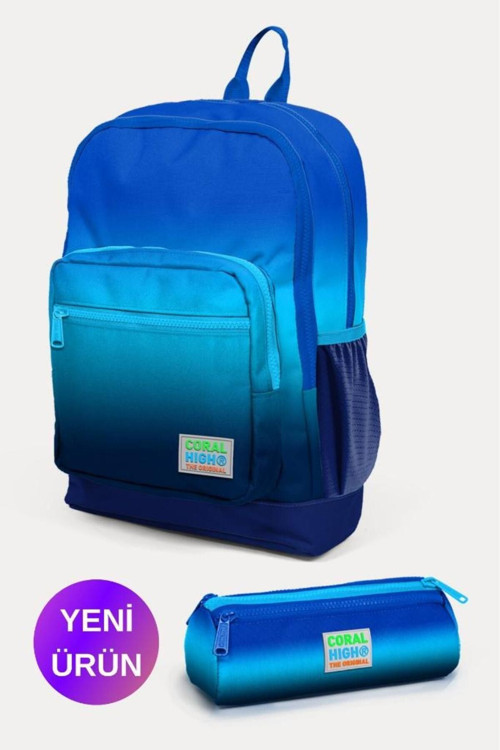 Kids Lacivert Mavi Renk Geçişli 2'Li Okul Çanta Seti Goset0223745
