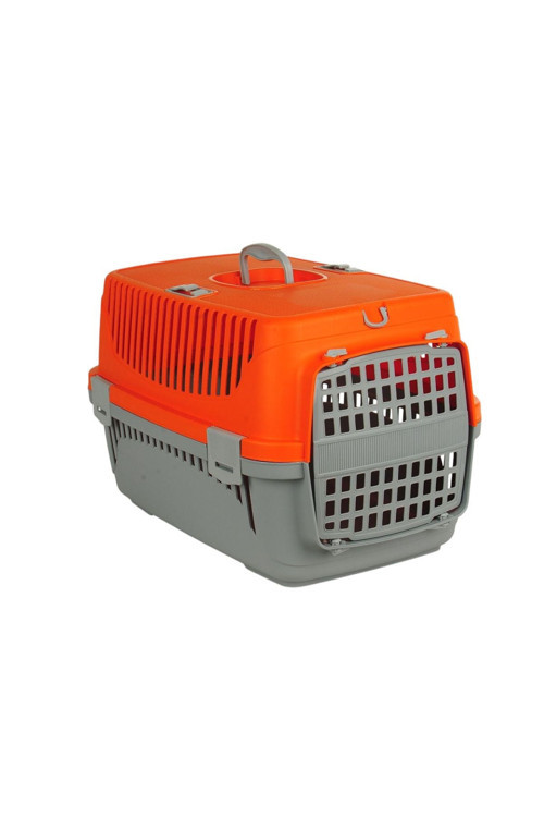 Hz-100 Kedi Köpek Evcil Hayvan Taşıma Çantası Box Orta Boy Çok Fonksiyonlu Turuncu Gri