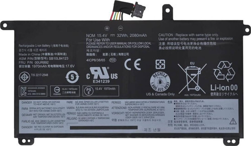 Lenovo 00UR891 Notebook Bataryası Pili - Dahili (İç)