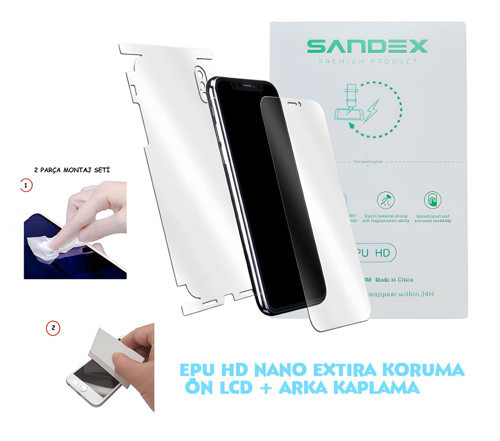 Apple iPhone 12 PRO NANO Ön Ekran + Full Arka Kaplama SET Esnek ULTRA İnce - SANDEX - EPU HD
