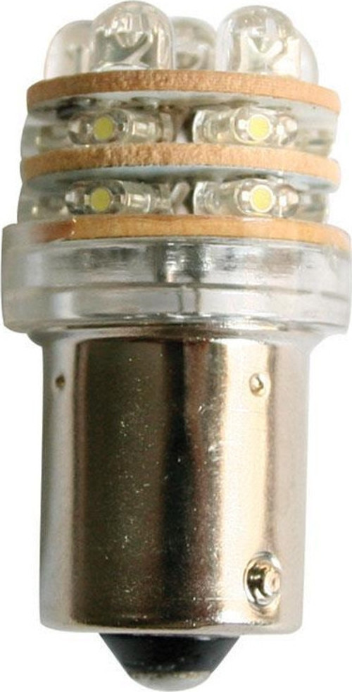 AMPÜL 12V, LED, T18 BA15S, cool white - 18 LEDs, 15x39mm