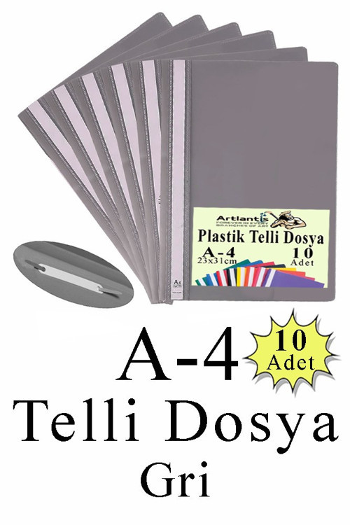 Telli Dosya Plastik A4 10 lu 1 Paket Poşet Dosyalara Uyumlu Ekonomik Kaliteli Şeffaf Kapak Telli Dosya Okul Büro Ofis