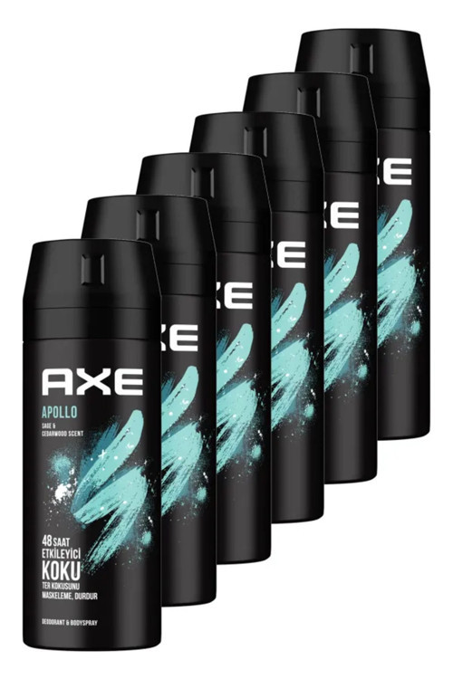 Erkek Sprey Deodorant Apollo 48 Saat Etkileyici Koku Vücut Spreyi 150 Ml * 6 Adet