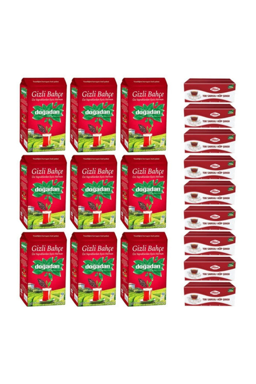 Çay 1000 Gr Gizli Bahçe + Altun 300Gr Küp Şeker X 9 Adet