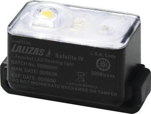 LALIZAS Lifejacket LED flashing light "Safelite IV" ON-OFF water activated, USCG/SOLAS/MED