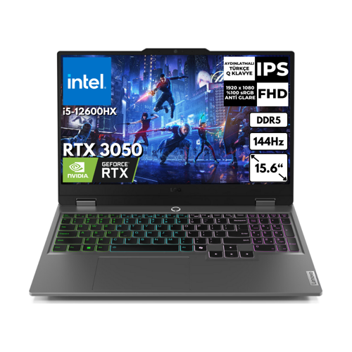 LOQ 15IAX9 i5-12600HX 40-GBDDR5 1 TBSSD 6GB RTX3050 15.6" FHD FreeDos Notebook 83GS00PDTR BT14