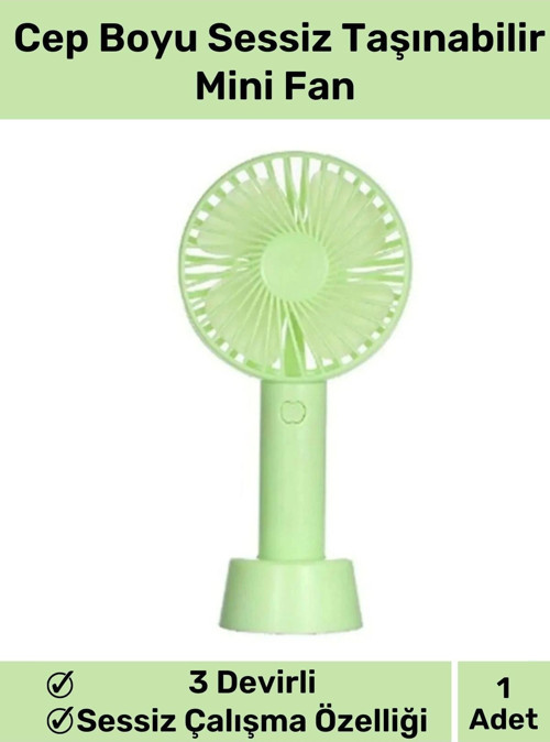 Premium Üretim Usb Şarjlı 3 Kademeli Sessiz Taşınabilir Mini Fan Pervaneli Soğutucu Küçük Vantilatör