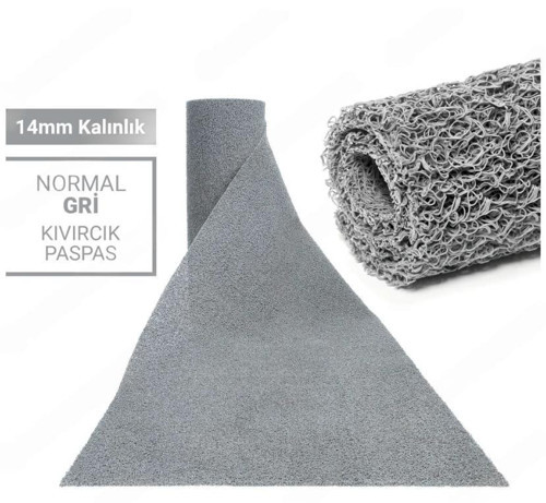 100X400CM GRİ KIVIRCIK PASPAS-HALI KAYMAZ YOLLUK LİDYA 14MM