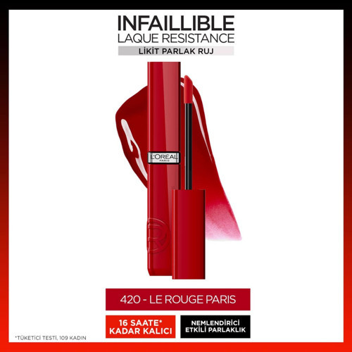 Infaillible Laque Resistance Likit Parlak Ruj - 420 Rouge Paris