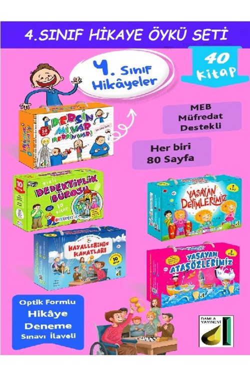 Damla Yayınevi 4.Sınıf Hikaye Ve Öykü Seti ( 40 Kitap ) ( 80 Sayfa )