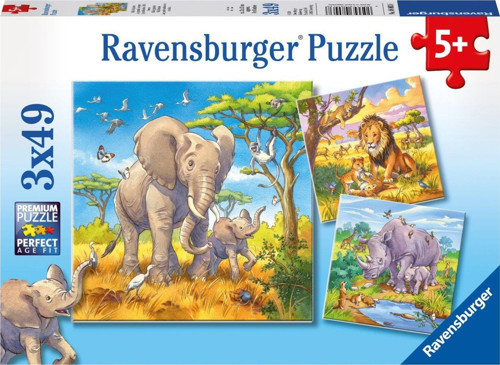 3x49 Parça Puzzle Vahşi Hayvanlar 080038