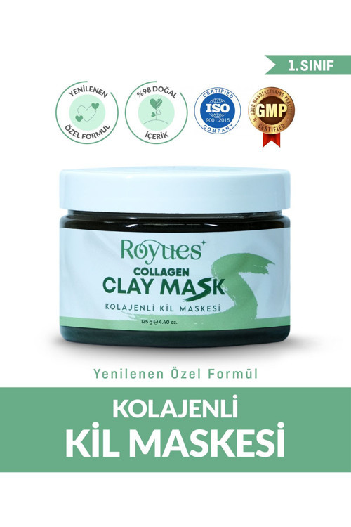 Kolajen Kil Maskesi - Leke Ve Siyah Nokta Giderici Yüz Maskesi - Collagen Clay Mask - 125 Gr