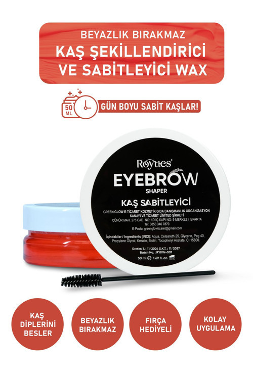 Kaş Şekillendirici - Kaş Sabitleyici Wax - Eyebrow Shaper Wax - 50Ml