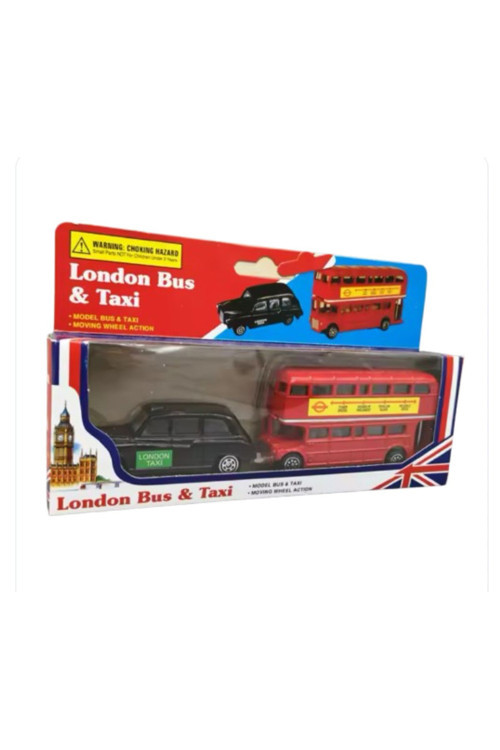 1:43 Londra Otobüs & Taksi Diecast Model Seti