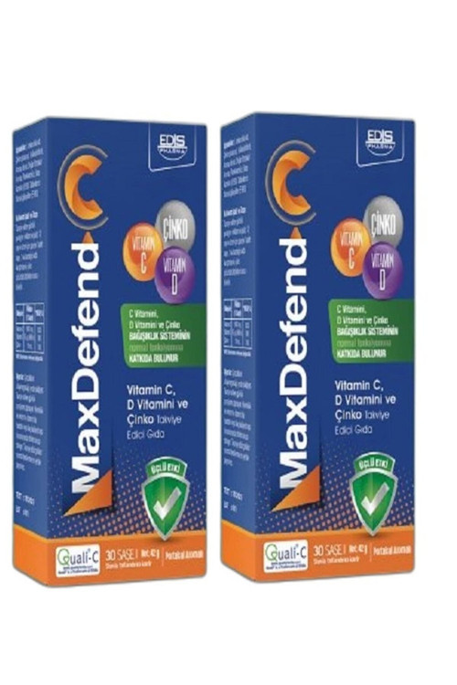 Maxdefend C Vitamini D Vitamini Ve Çinko 30 Saşe X 2 Adet