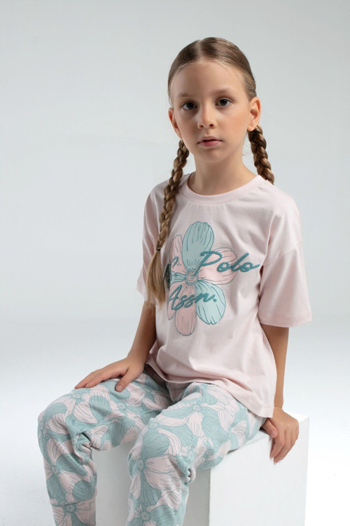 Kız Çocuk Pembe Kısa Kol Pijama Takım