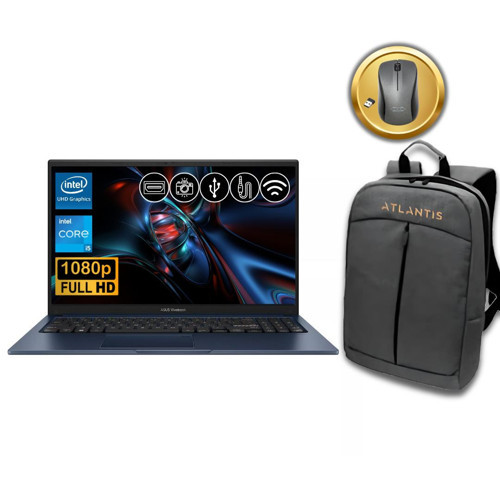 Vivobook 15 i5-1334U 8GB 512GB M.2 SSD X1504VA-NJ2405 ATL62 15.6" Fdos Notebook +Çanta&Mouse