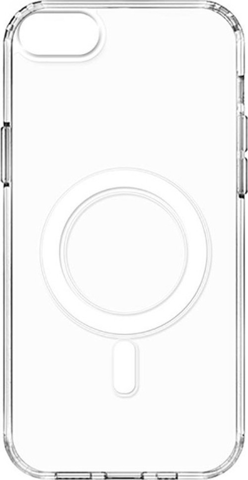 iPhone SE 2022 Kılıf Magsafe Şarj Özellikli Şeffaf Sert PC Embos Kapak