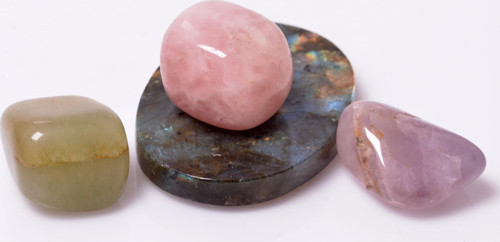 Üç Adet Doğal Taş Kütle - Açık Renkli Ametist - Pembe Kuvars - Aventurin Taşı