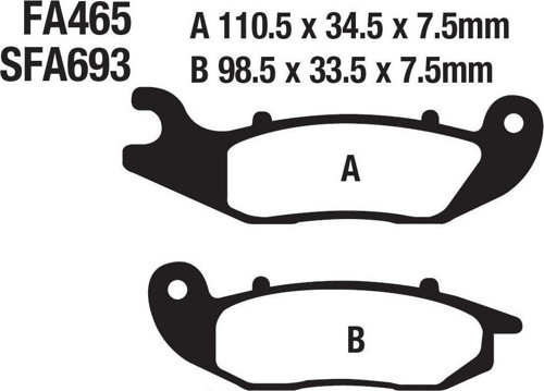 Honda Ön Fren Disk Balatası Gold Sfa693 Fa465 Crf 250L Uyumlu (13-21) 250 Rally (17-21) Takım