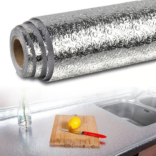 Büro Ev Dekoru için 60x200CM Sızdırmaz Yapışkanlı Raf Yüzey Rulo Alüminyum Tezgah Folyosu