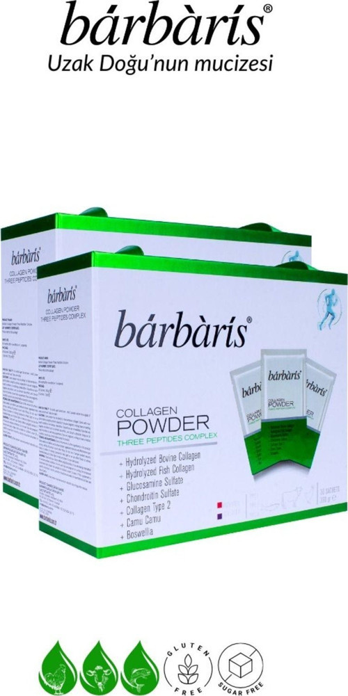 Kolajen Powder Three Peptides Complex 30*2 Paket (Balık-Sığır-Tavuk) Tip 1-2-3 Eklem,Kıkırdak,Kemik