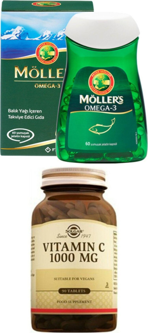 Omega 3 60 Kapsül + Solgar Vitamin C 1000 Mg 90 Tablet