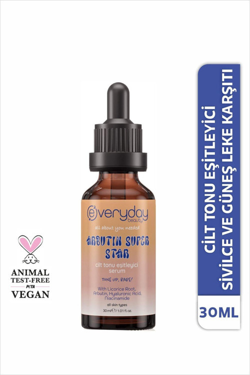 Arbutin Super Star Cilt Tonu Eşitleyici Serum 30ml Sivilce Güneş Leke Karşıtı Aydınlatıcı
