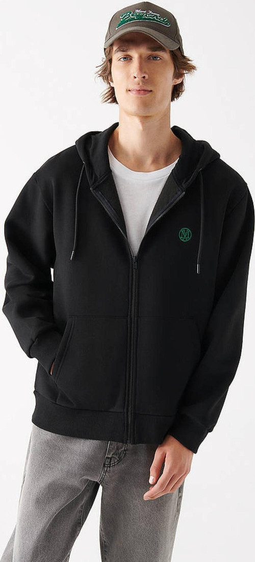 M066979-900-22K Fermuarlı Siyah Erkek Sweatshirt