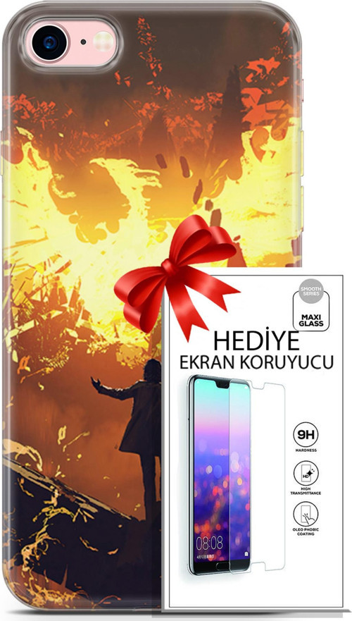 Apple İphone 7 - 8 Kılıf Orijinal Seri Neo 13 Mor Panter Fortnite Case Kapak Ekran Koruyucu