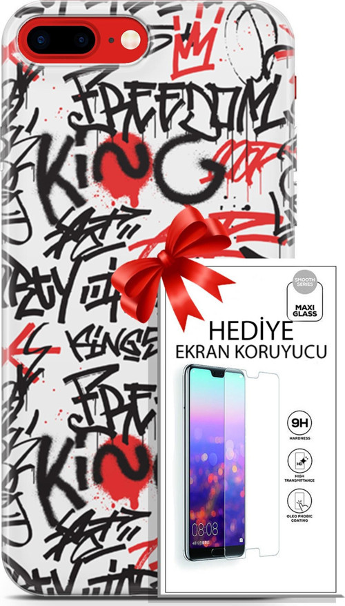 Apple İphone 7 Plus - 8 Plus Kılıf Orijinal Seri Punky 22 King Freedom Kap + Ekran Koruyucu