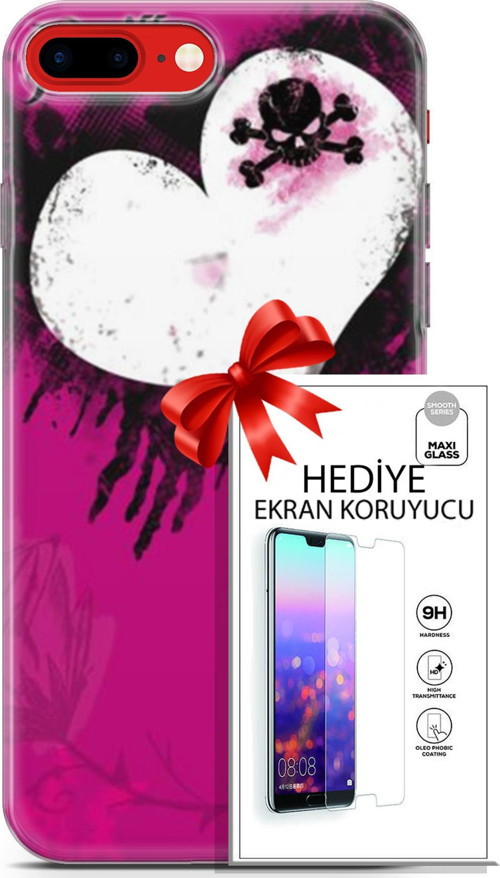 Apple İphone 7 Plus - 8 Plus Kılıf Orijinal Seri Punky 27 Jaxville Lazer Kesim Silikon Ekran Koruyucu