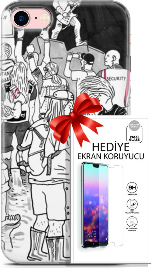 Apple İphone 7 - 8 Kılıf Orijinal Seri Punky 17 Party Yumuşak Kılıf + Ekran Koruyucu