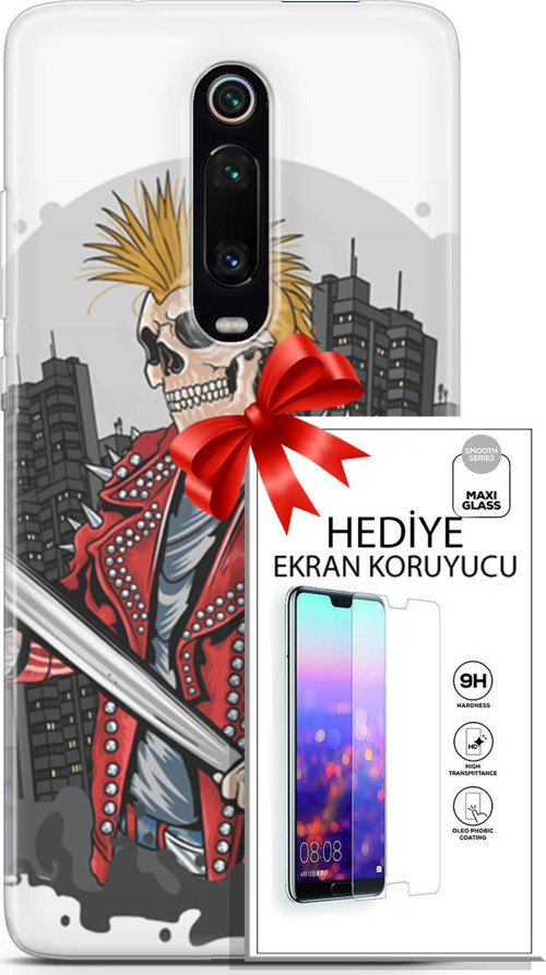 Xiaomi Mi 9T Pro Kılıf Orijinal Seri Punky 08 Punk Serseri Baskılı Kılıf + Ekran Koruyucu
