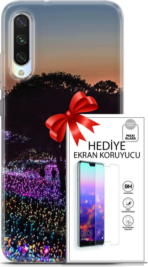 Xiaomi Mi A3 Kılıf Orijinal Seri Fantasy 11 Işıltılı Brookgreen 4K Baskılı Kılıf + Ekran Koruyucu Fu