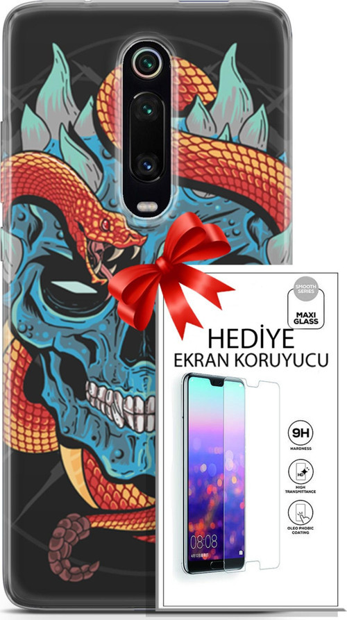 Xiaomi Mi 9T Pro Kılıf Orijinal Seri Punky 13 Şeytan Case Kapak Ekran Koruyucu