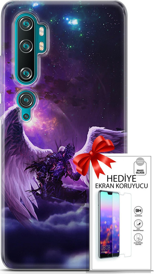 Xiaomi Mi Note 10 Kılıf Orijinal Seri Cardano 23 Melek Telefon Kabı Ve Ekran Koruyucu