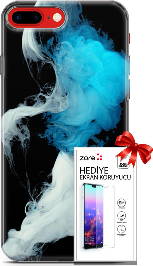 Apple İphone 7 Plus - 8 Plus Kılıf Orijinal Seri Supers 06 Soyut Duman Koruyucu Kapak Ekran Koruyucu