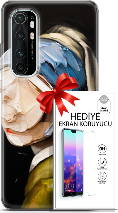 Xiaomi Mi Note 10 Lite Kılıf Orijinal Seri Soul 03 Yüzü Olmayan Kadın Arka Kapak + Ekran Koruyucu