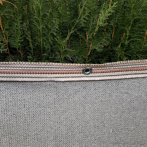 %95 GÖLGELİK FİLE 5x6 METRE ÇİT FİLESİ GÖLGE KORUMA GRİ 95'LİK BAHÇE ÇİTİ HALKALI KUŞAKLI JÜT GÖLGELİK