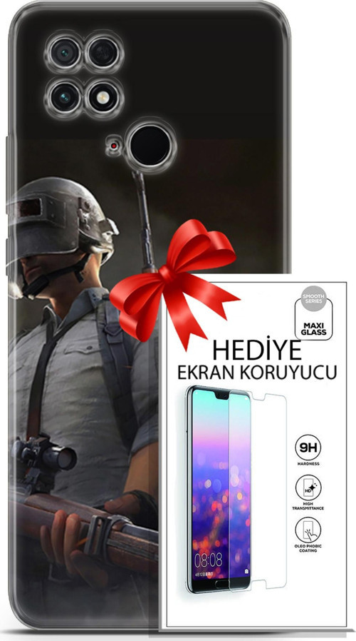 Xiaomi Poco C40 Kılıf Orijinal Seri Pubg 02 Battlegrounds Kapak Ve Ekran Koruyucu