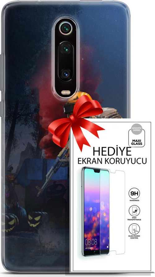 Xiaomi Mi 9T Kılıf Orijinal Seri Pubg 25 Çatışma Soyulmayan Kılıf + Ekran Koruyucu Full Korumaket