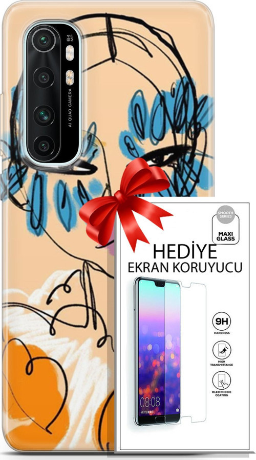Xiaomi Mi Note 10 Lite Kılıf Orijinal Seri Soul 24 Uzakdoğulu Darbe Emici Kılıf + Ekran Koruyucu