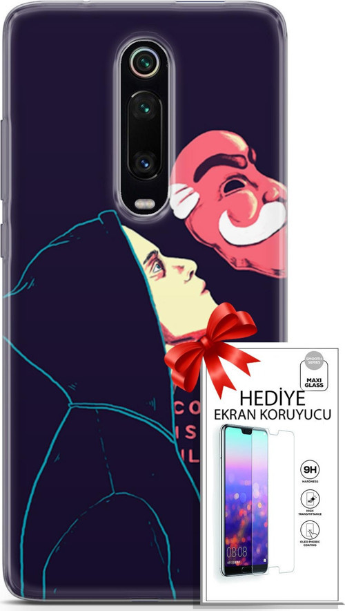 Xiaomi Mi 9T Pro Kılıf Orijinal Seri Algorand 18 Illusion Parlak Kılıf + Ekran Koruyucu Full Koruma