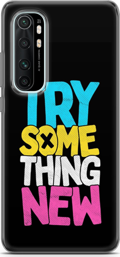 Xiaomi Mi Note 10 Lite Kılıf Orijinal Seri Typo 01 Try Some Thing New Telefon Kılıfı