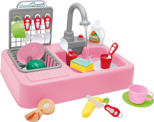 Modern Mutfak Çeşmeli Lavabo Set Pembe