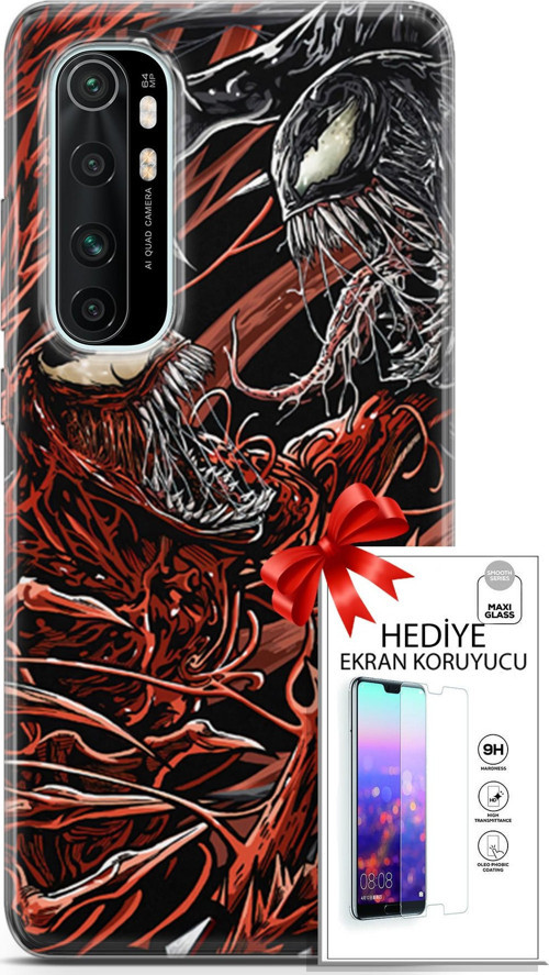 Xiaomi Mi Note 10 Lite Kılıf Orijinal Seri Cardano 21 Stranger Darbe Önleyici Kapak + Ön Ekran Koruyucu