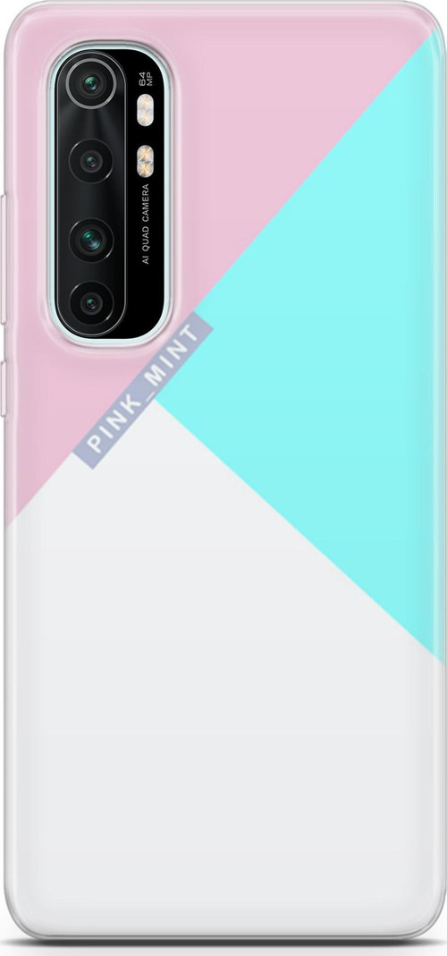 Xiaomi Mi Note 10 Lite Kılıf Orijinal Seri Typo 08 Pink Mint Baskılı Kılıf