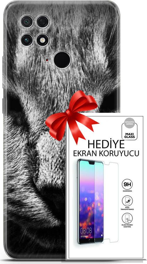 Xiaomi Poco C40 Kılıf Orijinal Seri Scotish-British 23 Gri Detay Kedi Telefon Kabı Ve Ekran Koruyucu