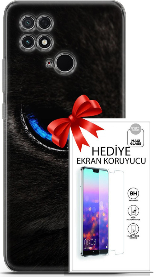 Xiaomi Poco C40 Kılıf Orijinal Seri Scotish-British 25 Maine Coon Soyulmayan Kılıf + Ekran Koruyucu